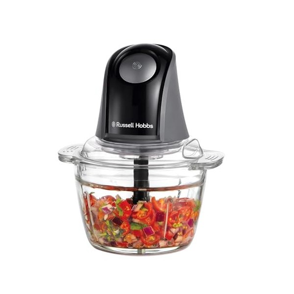 Russell Hobbs Hachoir électrique [polyvalent] blender pour légumes, fruits, viande, oignons, récipient de 1l, lavable au lav
