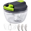 SOMLAW Mini Hachoir Manuel 520ml, Hachoir Oignon & Mixeur Manuel avc Acier Inoxydable 3 Lames Et 1 Mélangeur, Coupe Oignon Ma