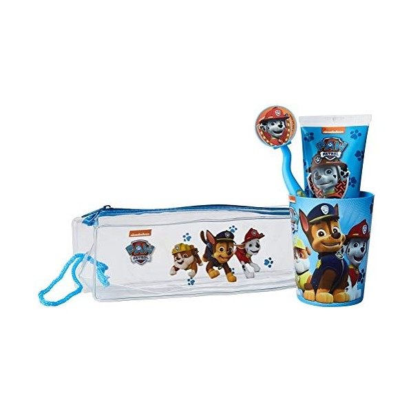 Cartoon Patrulla Canina gel de Douche + Éponge + Baume à Lèvres + Sac 100 ml