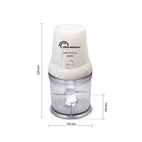 LITTLE BALANCE 8586 Little Hachoir, Hachoir électrique, Mini mixeur, Bol 500 ml, 4 lames inox, 400 W, Blanc