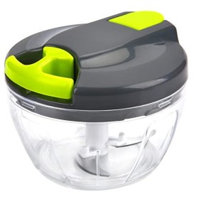 Hachoir à oignons manuel - 500 ml - Avec cordon de serrage - Coupe-légumes - Hachoir à oignons - Lames en acier inoxydable et