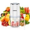 Hachoir électrique Mini Mixeur de cuisine 2 vitesses 600ML 300 W et bol en Verre et 4 lames en Inox hachoir à viande oignons 