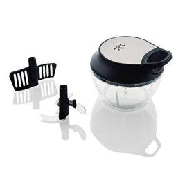 Jata HMAQ4501 Hachoir, mixeur manuel mini, lame en acier inoxydable avec 3 hauteurs, capacité 350 ml, hache tous types dalim
