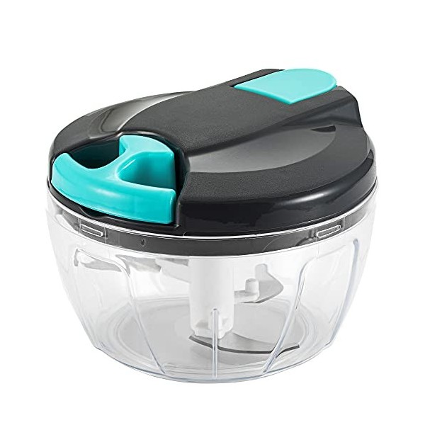 Sifenma Hachoir manuel multifonction avec poignée et couvercle, hachoir à légumes, presse-ail, convient pour les oignons, la ...