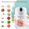 Mini Hachoir Électrique 350ml, Petit Mixeur Electrique Rechargeable USB Hachoir Oignon Mini Hachoir, Mini Robot de Cuisine Po