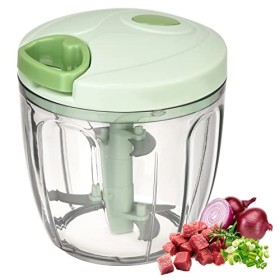 Mini Hachoir Manuel,Hachoir À Oignons Avec 3 Lames Acier Inoxydable,Hachoir À Légumes Avec Mixeur Manuel,Coupe Multifonctions