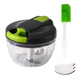 STAWINM Hachoir manuel multifonction 520 ml avec cordon de traction pour trancher les légumes, broyeur de nourriture manuel d