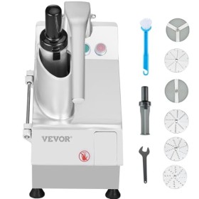 VEVOR Robot culinaire multifonction, 2 trous dalimentation, hachoir à légumes en acier inoxydable de qualité alimentaire, 55