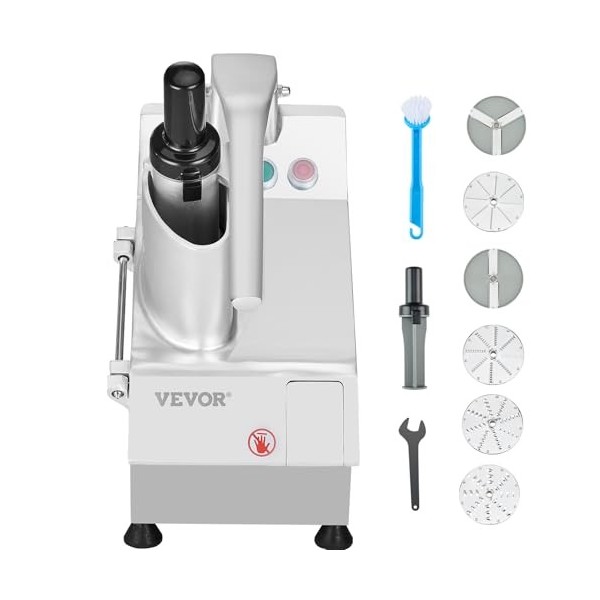 VEVOR Robot culinaire multifonction, 2 trous dalimentation, hachoir à légumes en acier inoxydable de qualité alimentaire, 55