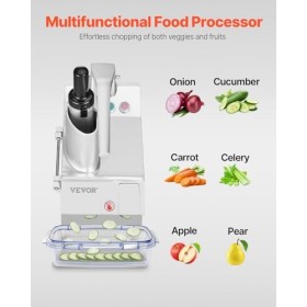 VEVOR Robot culinaire multifonction, 2 trous dalimentation, hachoir à légumes en acier inoxydable de qualité alimentaire, 55