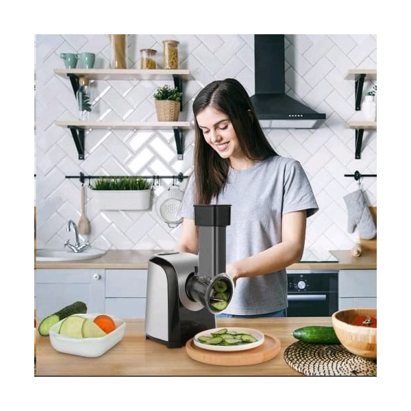 MEYKEY 150 W Coupe-légumes électrique, 5 en 1 hachoir à légumes multifonction