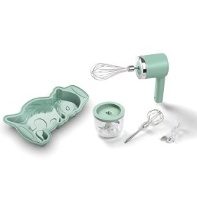 JATA HSET1234 Mixeur pour enfants sans fil et rechargeable Chef Bosquet, 5 vitesses, avec hachoir de 300 ml, avec moule en si