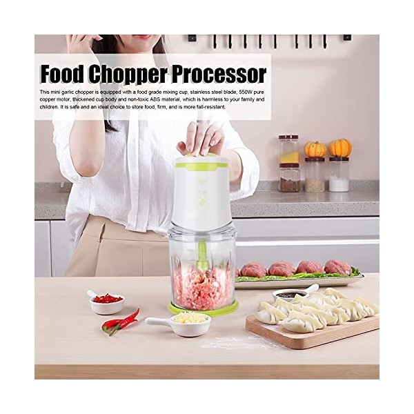 Aliments Processeur, 1L Capacité Électrique Moi à Presse-purée & Légume Hachoir pour Hacher/Purée, Portable Mini Cuisine Déch