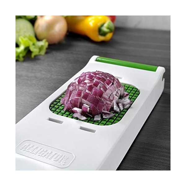 ALLIGATOR 3008 - Hachoir Multifonction 2 en 1 - Coupe Légumes - Coupe Frites - 2 Lames Interchangeables - 6x6 mm et 12x12 mm 