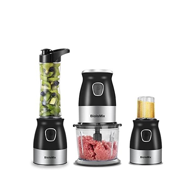 500W Portable Personal Blender Mixer Robot Culinaire Avec Chopper Bowl 600ml Juicer Bouteille Hachoir À Viande 100Ml meulage