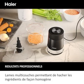 Haier I-Master Series 5 Mini-Hachoir, Puissant 550W, 2 Vitesses, Hachoir de Légumes, Base Antidérapante, Bol en Verre de 0,5L