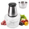 Robot de cuisine électrique de qualité supérieure - Mini hachoir pour viande, légumes avec bol en acier inoxydable et verre, 