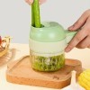 Jeanoko 4 en 1 Coupe-légumes électrique Mini 200ml USB Charge Robot Culinaire sans Fil Hachoir à Ail électrique avec Brosse