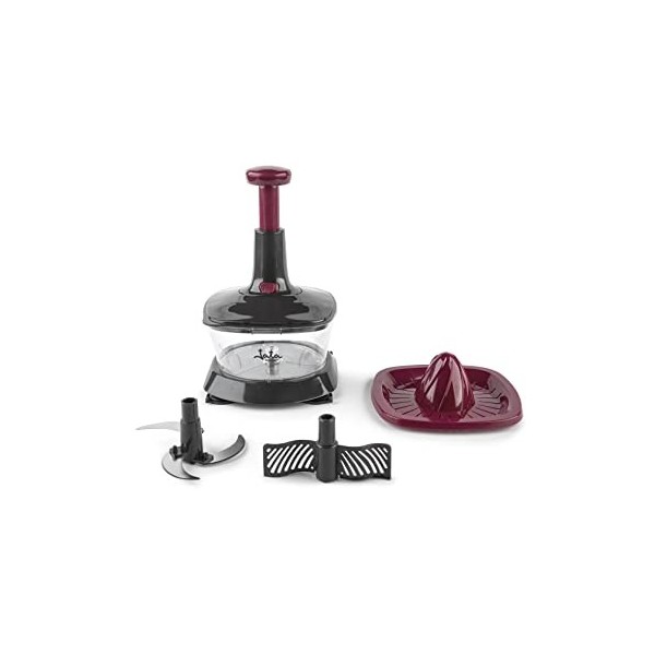 Jata Hogar HMAQ4505 Hachoir, mixeur, presse-agrumes manuel. Lame en acier inoxydable avec 3 hauteurs. Hache tous types dalim