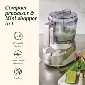 Cuisinart Mini hachoir sans fil Prep Pro et robot de cuisine compact, hachoir à oignons, mixeur, mélangeur à épices, sans fil