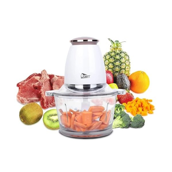 Hachoir Electrique Bol 1500ML, Uten Hachoir à Viande 400W Avec Lames Amovibles, Hachoir à Viande électrique de Ménage, Farce,