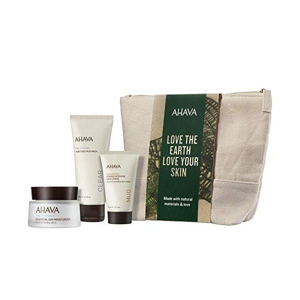 AHAVA Ce kit contient un masque nettoyant 100 ml, un hydratant pour les peaux normales à sèches 50 ml et une crème pour les m