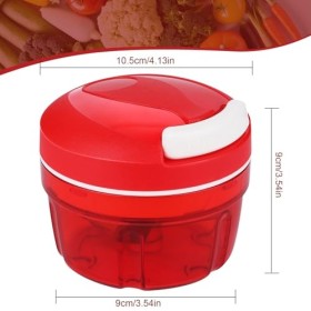 Hachoir Manuel, Coupe Oignon Manuel 300 ml avec Lames en Acier Inoxydable, Hachoir à Ail, Robot Culinaire pour Piment/Oignons