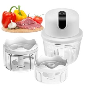 Hachoir électrique avec port USB, mini robot de cuisine 100 ml, 250 ml, 300 ml, coupe-légumes électrique avec 3 lames trancha