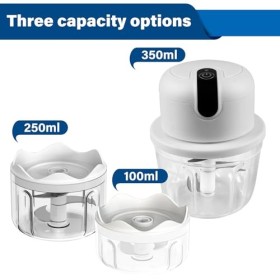 Hachoir électrique avec port USB, mini robot de cuisine 100 ml, 250 ml, 300 ml, coupe-légumes électrique avec 3 lames trancha