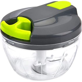 FiveShops Hachoir Manuel Multi-Hachoir Manuel avec 3 Lames en Acier Inoxydable Cordon de tirage de 520 ML pour Couper Les lég