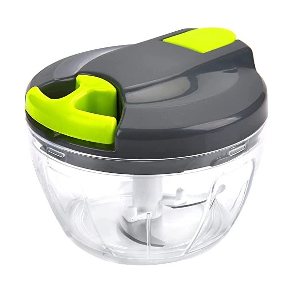 FiveShops Hachoir Manuel Multi-Hachoir Manuel avec 3 Lames en Acier Inoxydable Cordon de tirage de 520 ML pour Couper Les lég