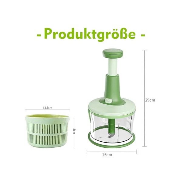 Xkzhrr Hachoir manuel,Mixeur Hachoir1200ml, Manual Food Chopper, Kitchen Chopper, Garlic Chopper,coupe oignon manuel,coupe oi