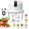 YdseozOA Hachoir de cuisine électrique, hachoir à oignons, 350 ml, charge USB, sans fil, adapté pour oignons, fruits, noix, v