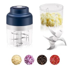 Mcbazel Hachoir à Nourriture Sans Fil Rechargeable par USB, Mini Hachoir à Nourriture Électrique Capacité 320ML,Hachoir à Ail