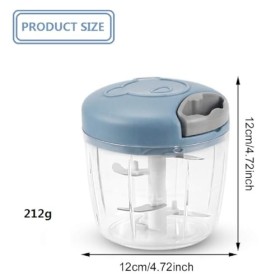 Hachoir Manuel Cuisine,Coupe Oignon Manuel,Coupe Ail 520 ml Mixeur Manuel avec Acier Inoxydable 5 Lames,Multi-Hachoir pour Lé