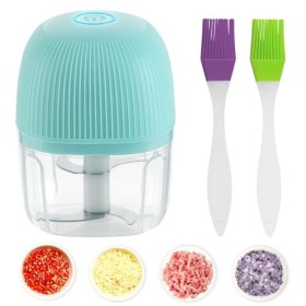 Sans Fil Rechargeable Hachoir Électrique 250 ml, Presse-ail,Mini Robot de Cuisine Pour Couper Les Fruits, lail, Les Légumes,