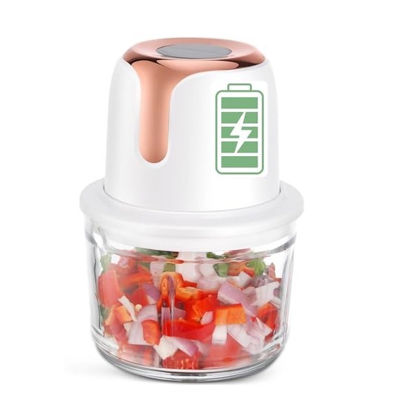 EasySpeed Hachoir électrique rechargeable USB 1 300 ml Capacité 180 W hachoir à viande, hachoir électrique pour légumes, oign