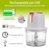 EasySpeed Hachoir électrique rechargeable USB 1 300 ml Capacité 180 W hachoir à viande, hachoir électrique pour légumes, oign