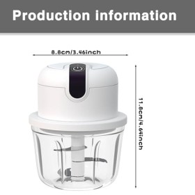 SPORWAY Hachoir à oignons électrique : 350 ml Hachoir à oignons rechargeable par USB, hachoir à ail Onion Chopper Cutter alim