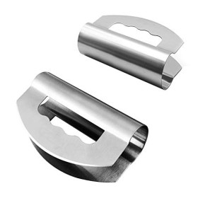 iwobi Hachoir Berceuse Double Lames,Hachoir à Salade en Acier Inoxydable