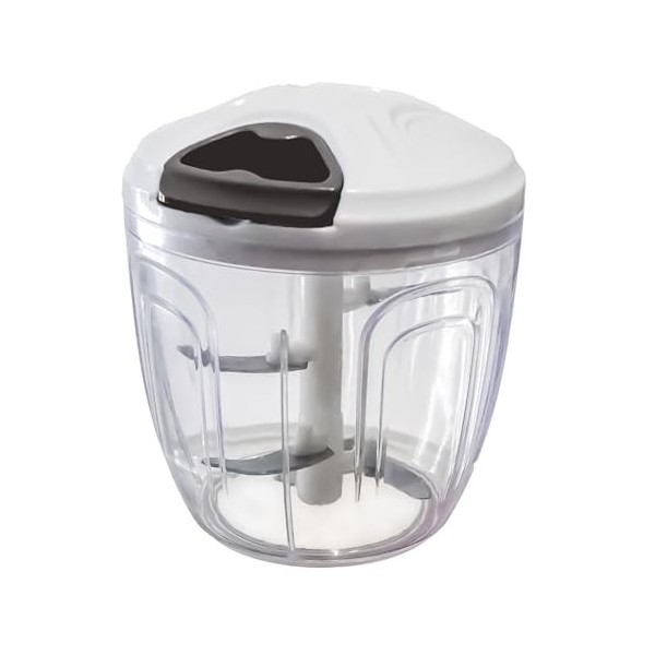 CERENE Hachoir manuel avec corde pour tous types daliments de 900 ml, broyeur daliments, coupe-légumes à 5 lames en acier i