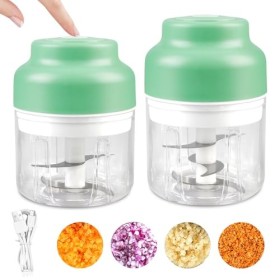 Hachoir électrique avec port USB, mini robot de cuisine 250 ml, 320 ml, coupe-légumes électrique, avec 4 et 6 lames tranchant