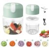 Nizirioo Mini hachoir électrique, 250 ml, mini hachoir électrique de cuisine avec port USB, hachoir à ail, mini coupe-oignon,