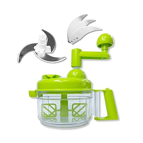 Hachoir manuel pour légumes, hachoir à légumes avec poignée et couvercle pour oignons, ail, poivrons, carottes, gingembre, fr