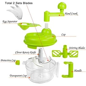 Hachoir manuel pour légumes, hachoir à légumes avec poignée et couvercle pour oignons, ail, poivrons, carottes, gingembre, fr