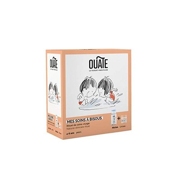 OUATE - Mes Soins à Bisous - Coffret Découverte Soin Visage pour Enfant Mixte - 4-6 Ans - 1 Soin Hydratant 30 ml + 1 Nettoy