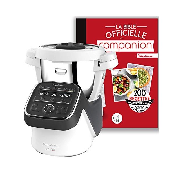 Moulinex Companion XL Robot cuiseur multifonction, 4,5 L, 14 modes de fonctionnement, 1550 W, Recettes illimitées, Silencieux