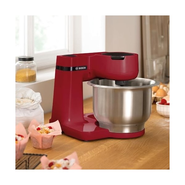 Bosch Hausgeräte Robot de Cocina MUM2 blanco, procesador de alimentos+discos rayadores+varilla de alimentos. bol acero inox. 