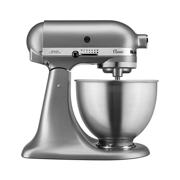 KitchenAid Robot pâtissier multifonction - Bol en acier 4,3L - Argent 5K45SSESL
