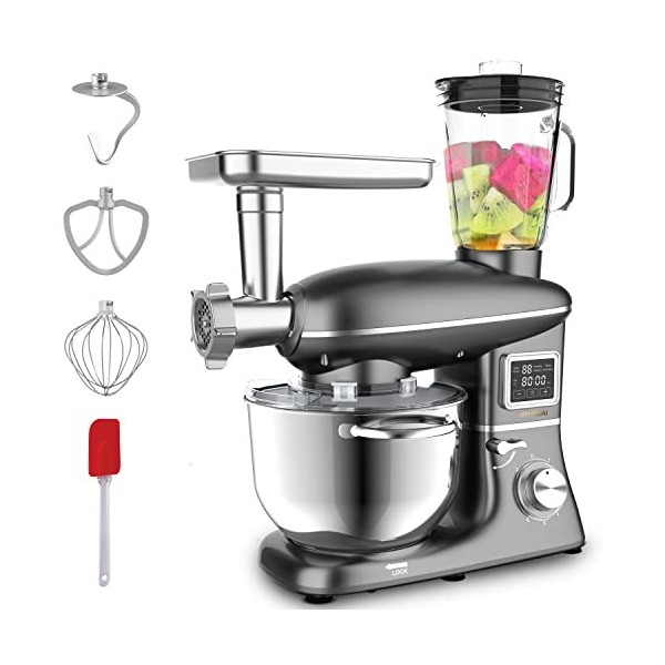 HYUNDAI Robot pâtissier multifonctions 1500W Bol 6.2L blender et hachoir- Temps programmable